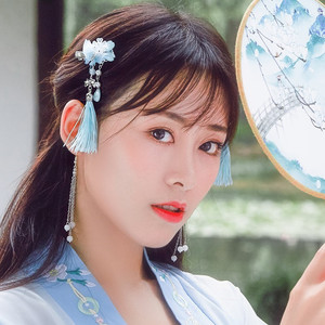 民国风头饰 短发古装配饰日常步摇发夹古典边夹短发流苏古典对夹