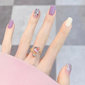 紫白跳色美甲贴片2022新款气质穿戴甲成品网红可拆卸假指甲高级感