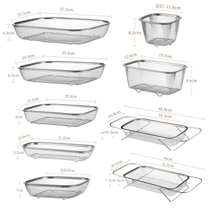厨房不锈钢置物架水槽沥水架沥水篮筐漏水网篮水果筷子碗筷长方形