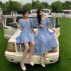 连衣裙女夏季小个子可爱闺蜜套装少女夏装三人姐妹套装裙1人付款85