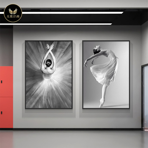 舞蹈室装饰画练功房舞蹈培训教室挂画天鹅湖芭蕾舞壁画少女美女画