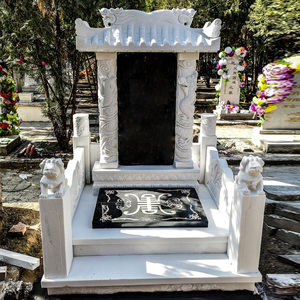 墓碑定制大理石汉白玉石雕公墓陵园农村土葬单双穴石碑坟墓地石碑