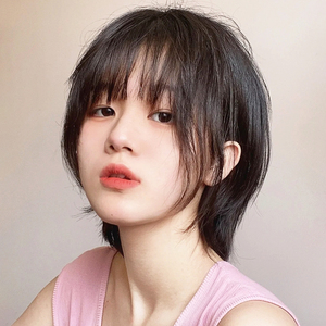 假发女短发网红日系狼尾鲻鱼头中长锁骨发自然仿真发中性风全头套