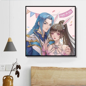 动漫斗罗大陆唐三小舞 diy数字油画手绘填色减压装饰画手工油彩画