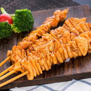 朱福华香辣脆皮鸡皮串串油炸炸鸡肉串烧烤微波腌制冷冻半成品食品