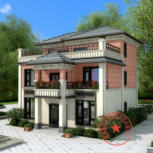 设计图纸三层新农村自建房乡村小洋房海派风施工图易居乡墅设计799