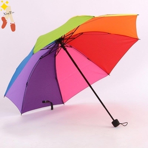 彩虹伞雨伞女小巧轻便简约七彩三折叠伞小学生儿童伞男小清新网