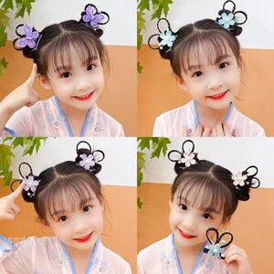 古装假发儿童古风汉服cos造型发髻女童古代发型牛角发包盘发辫子