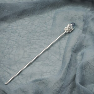 水墨筷子发簪女古风素神棍盘发超仙汉服古装簪子束发银色发钗配饰