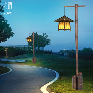 led日式草坪灯户外防水花园装饰插地灯民宿酒店仿古庭院灯景观灯