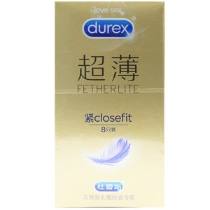 杜蕾斯避孕套 紧型超薄装 8只/盒 超薄紧closefit