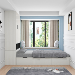 卧室榻榻米床柜组合