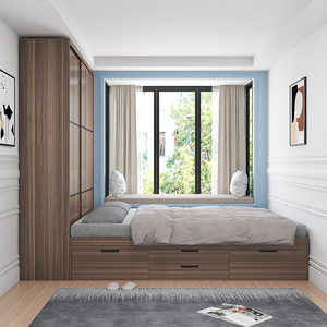 储物床榻榻米衣柜床一体组合现代简约卧室收纳床小户型带衣柜的床