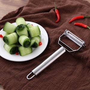 黄瓜削薄片造型刀大茄子西葫芦刨丝萝卜工具不锈钢双头切丝刮片器