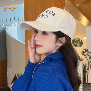 2022夏款棒球帽女大头围白色鸭舌帽素颜穿搭潮韩系显脸小防晒帽子