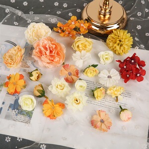 仿真花朵材料包 绢花假花 diy手工花环材料 头饰胸花手腕花制作