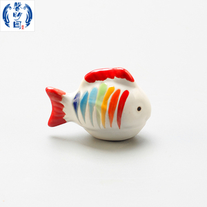馨明园陶瓷摆件高温陶瓷釉下彩可漂浮小鱼七彩热带鱼可爱鱼缸装饰