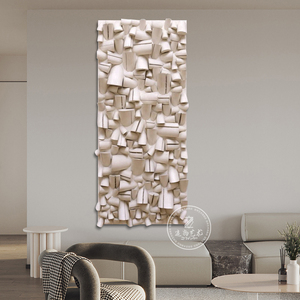 进门玄关装饰画高级感3d立体原木头浮雕手工挂画抽象小众艺术壁画