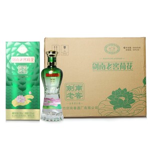 2018年剑南春52度剑南老窖荷花酒高度浓香型整箱装500ml*6绿盒装