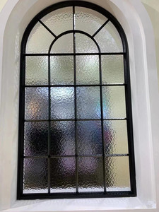 美式复古铁艺假窗户室内阁楼装饰固定玄关长虹玻璃隔断拱形窗定制