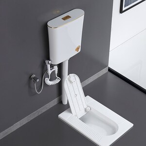 日丰蹲便器冲水箱套装厕所大便池带盖存水弯防臭陶瓷卫生间家用蹲