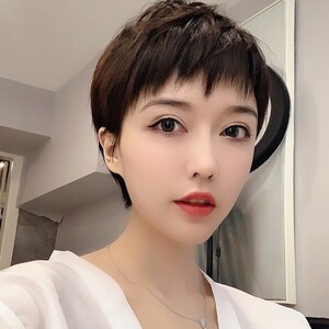 狗啃刘海假发短发假发片狗啃式刘海假发短发女日系齐耳假发女逼真