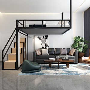 悬挂式多功能铁架吊床小户型阁楼床挂壁床loft省空间新公寓高架床