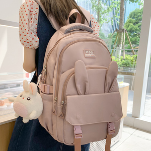香港I.Tgreg女生尼龙布双肩包大容量旅行背包可爱兔耳朵学生书包