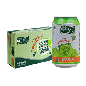 康师傅每日c沁爽葡萄 310ml*24罐易拉罐装整箱水晶葡萄汁果味饮料