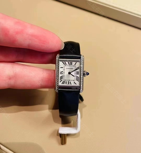 cartier卡地亚tank must 坦克系列女表精钢石英镶钻腕表 w4ta0016