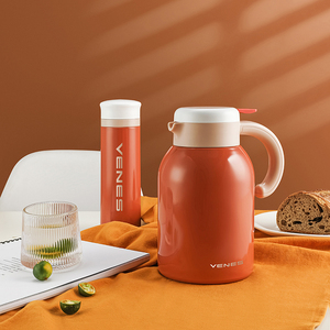 菲驰礼品家用不锈钢开水保温壶两件套送礼办公保温杯便携fc214t