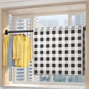 挂衣杆子无阳台晒衣神器免打孔窗帘杆衣柜杆子单根阳台横向晾衣架