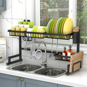 德米莫厨房水池304不锈钢水槽置物架台面多功能沥水架碗碟收纳架