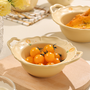 法式沙拉水果碗网红碗个人专用女生西餐意面碗螺蛳粉碗陶瓷带耳碗
