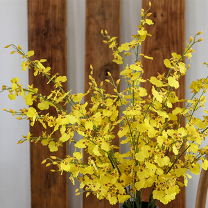 跳舞兰仿真花假花客厅摆设花艺摆件插花餐桌装饰花绢花花束文心兰