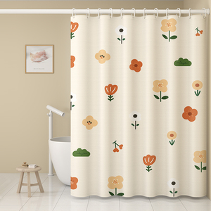 卫生间浴帘防水布防霉免打孔加厚套装浴室洗澡窗帘门帘隔断挂帘子