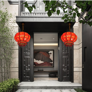 新年全铜别墅大门户外喜庆乔迁防水吊灯中国风发光阳台大红灯笼