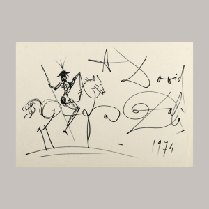 毕加索骑兵手绘黑白线条艺术画海报6送1