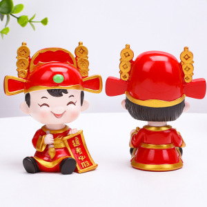 金榜题名状元郎摇头中式古风人偶家居蛋糕烘焙装饰小摆件人物树脂