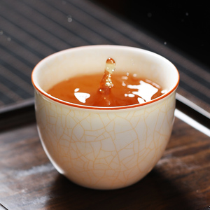 茶具茶杯主人个人酒杯大号汝窑男女专用单白色品茗陶瓷羊脂玉功夫