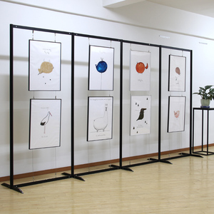 学校公司书画作品展示架八棱柱展板折叠挂画架海报屏风活动宣传