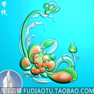 玉雕莲花滴水一品清莲荷花出水芙蓉灰度图花鸟精雕图jdp浮雕图