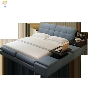 5极简北欧床网红新款可拆洗大床主卧室拆洗床