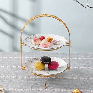 甜品架铁艺糕点架台展示架托盘冷餐摆台蛋糕架子欧式下午茶点心架