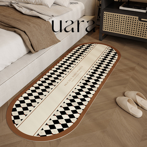 uara【布鲁克林】复古风柔软床头皮革地垫防滑长条脚垫阳台卧室厚