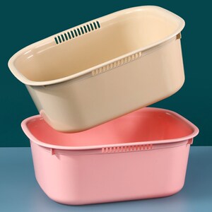 塑料长方形盆加厚洗菜洗碗厨房卫生间洗漱洗脸洗衣加深大号水槽盆