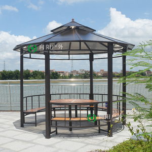 圆形凉亭户外组装简易遮阳棚花园新中式亭室外庭院楼顶农家乐亭子