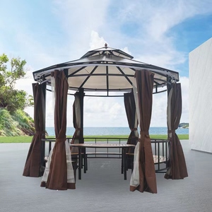 圆形凉亭户外组装简易遮阳棚花园新中式亭室外庭院楼顶农家乐亭子