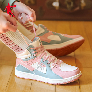 乔丹板鞋女鞋夏季新款增高aj鞋女款高帮空军一号运动鞋皮面休闲鞋