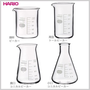 日本HARIO耐热玻璃烧杯10/20/100/200/500ml量杯带刻度精准分享杯